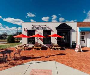 Corner Crust Exterior with outdoor seating